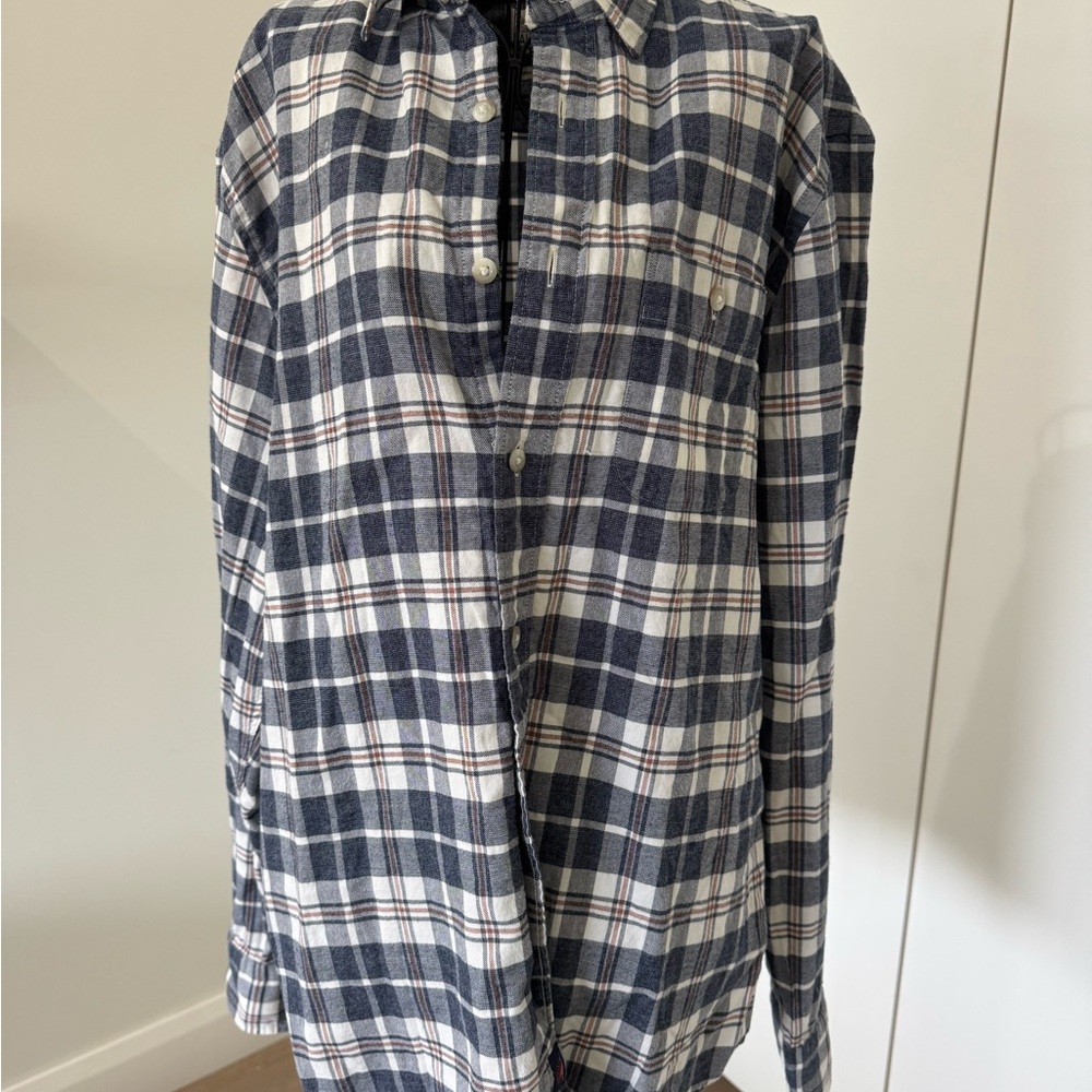 Faherty Blue Casual Button Down Shirt